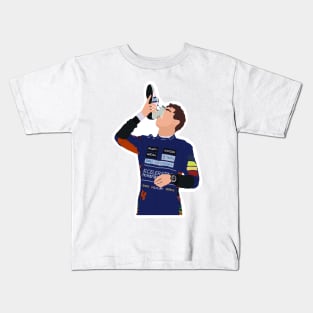 Lando Norris doing a shoey on the podium of the 2021 Italian Grand Prix at Monza Kids T-Shirt